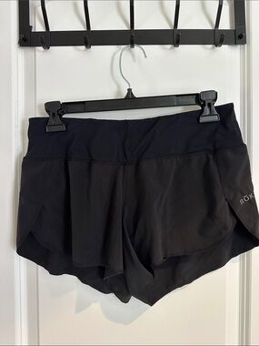 Roka Women's Black Layered Lined Running Shorts